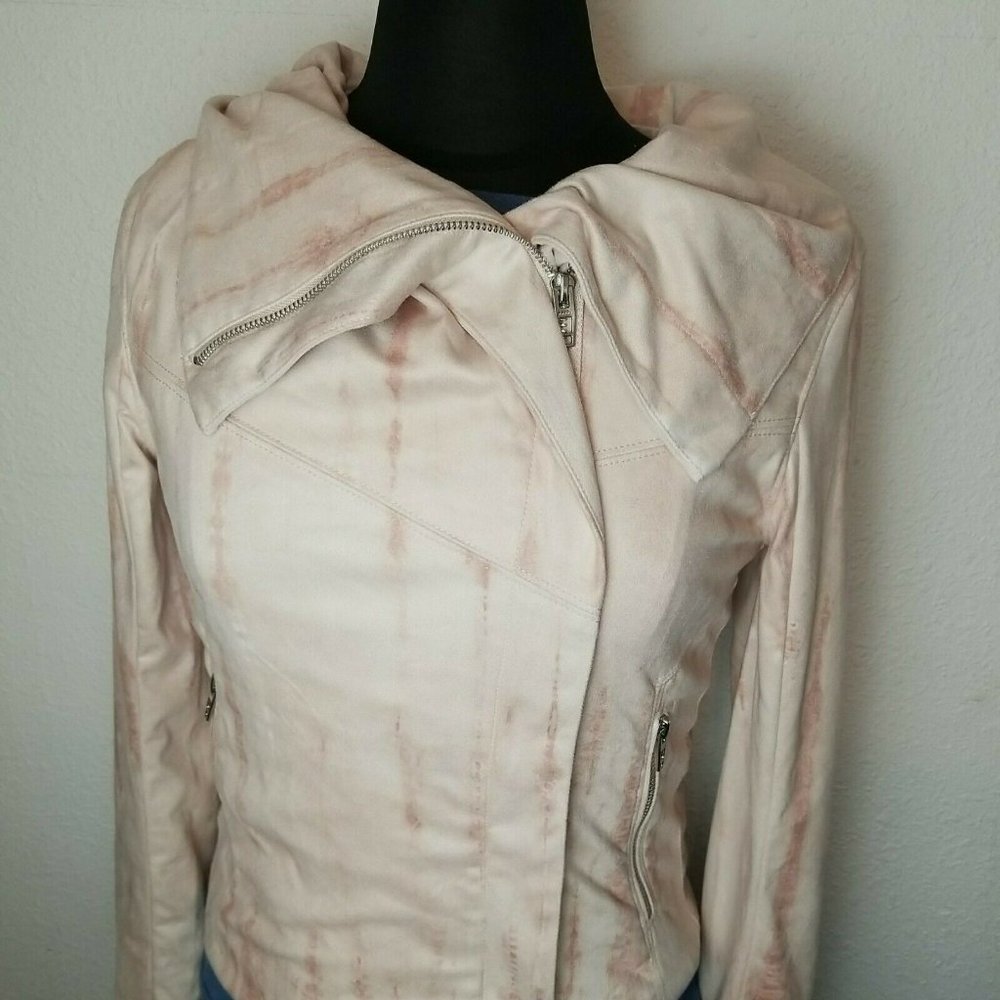 BLANKNYC Drape Front Faux Suede Moto Jacket  Mediu